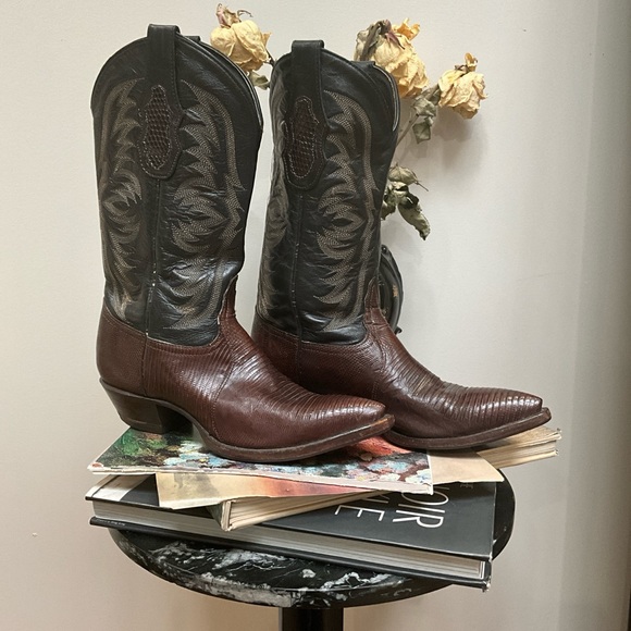 Tony Lama Shoes - Tony Lama Brown Snakeskin cowboy boots